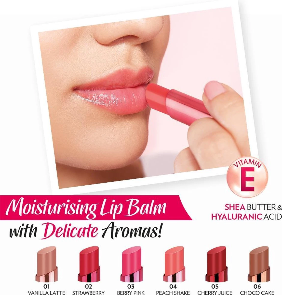 Golden Rose Glow Kiss Tinted Lip Balm PEACH SHAKE NO: 04 Met Hyaluronzuur, Vitamine E En SPF15 4 Golden Rose Glow Kiss Tinted Lip Balm PEACH SHAKE NO: 04 Met Hyaluronzuur, Vitamine E En SPF15 - Afbeelding 2