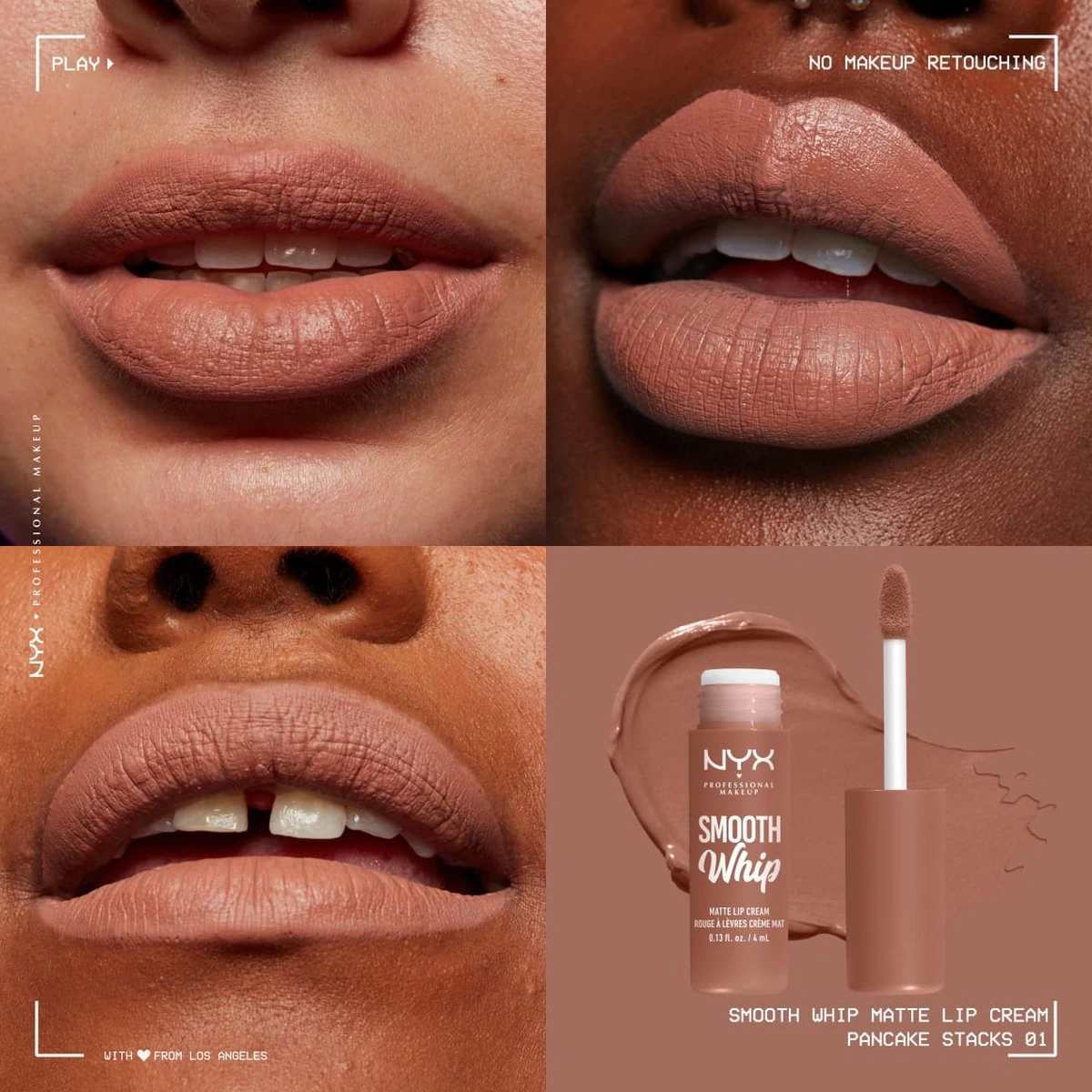 NYX Professional Makeup Lippenstift Smooth Whip Matte 01 Pancake Stacks, 4 Ml 5 NYX Professional Makeup Lippenstift Smooth Whip Matte 01 Pancake Stacks, 4 Ml - Afbeelding 3