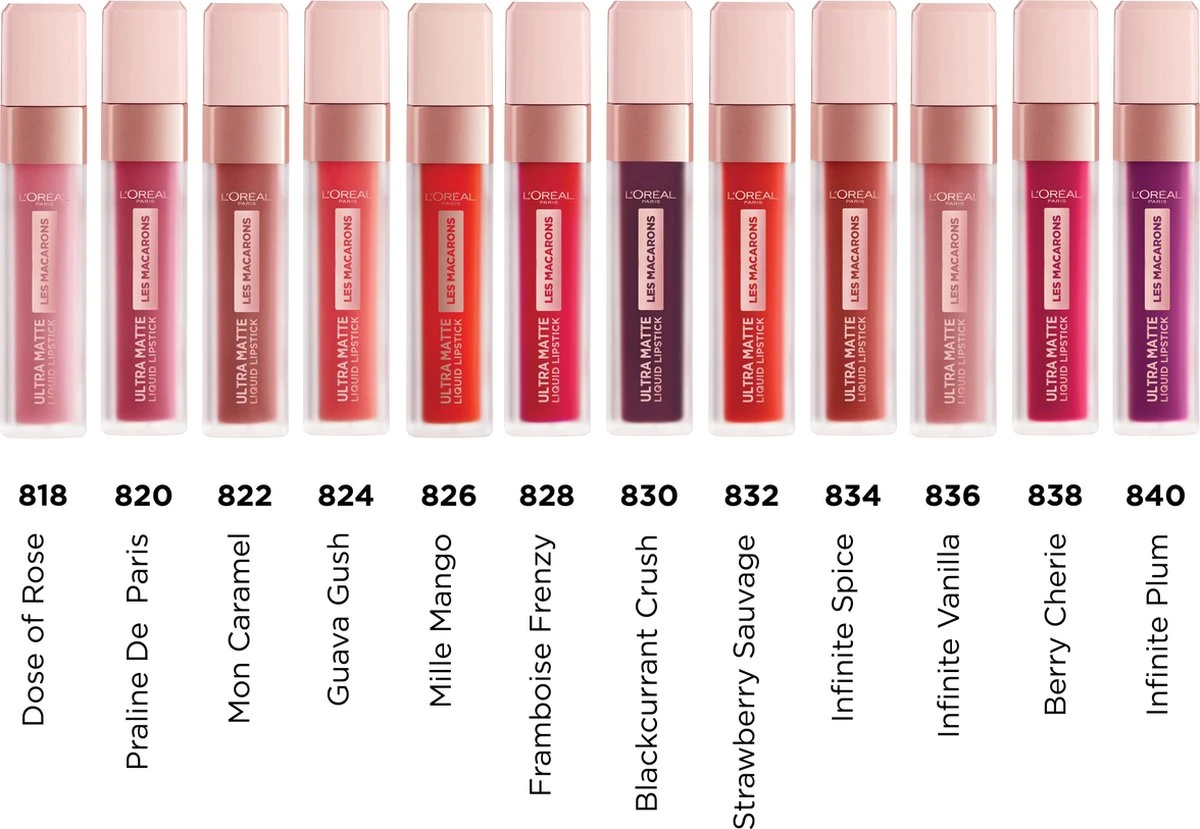 L'Oréal Paris Les Macarons Langhoudende Matte Lipstick - 818 Dose Of Rose – Roze – 6,7 Ml 8 L'Oréal Paris Les Macarons Langhoudende Matte Lipstick - 818 Dose Of Rose – Roze – 6,7 Ml - Afbeelding 6