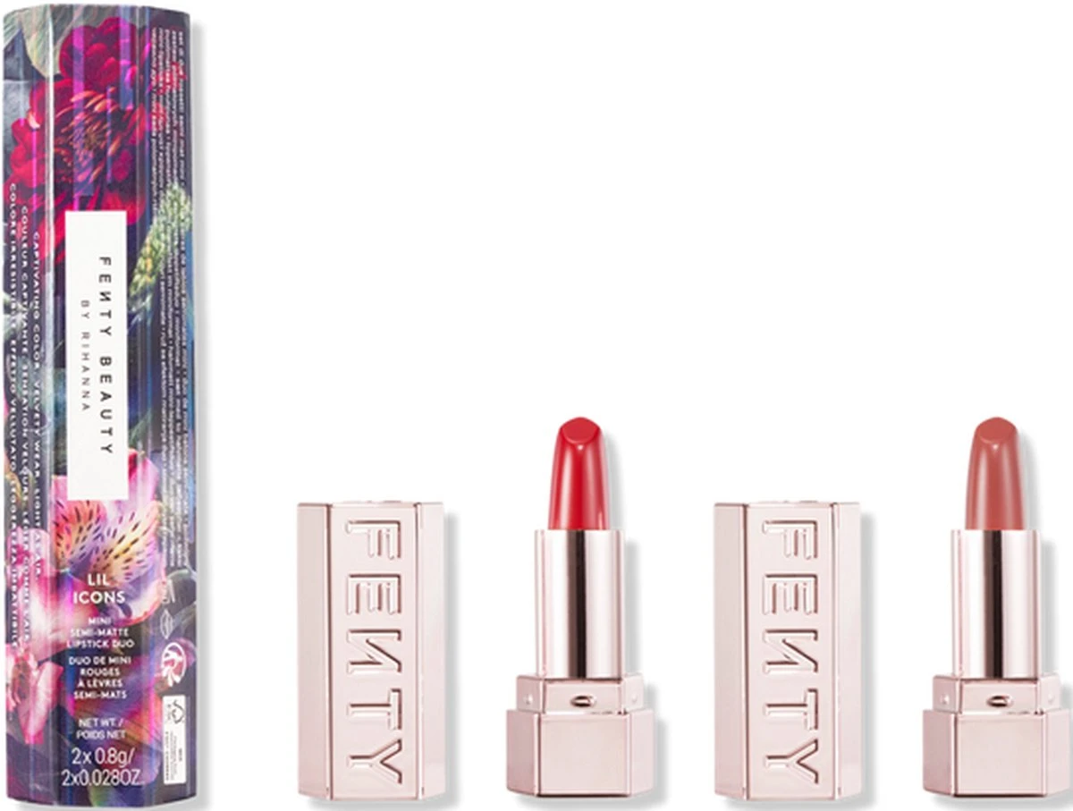 Fenty Beauty Lil Icons Mini Semi-Matte Lipstick Duo Set - 2 Stuks 3 Fenty Beauty Lil Icons Mini Semi-Matte Lipstick Duo Set - 2 Stuks