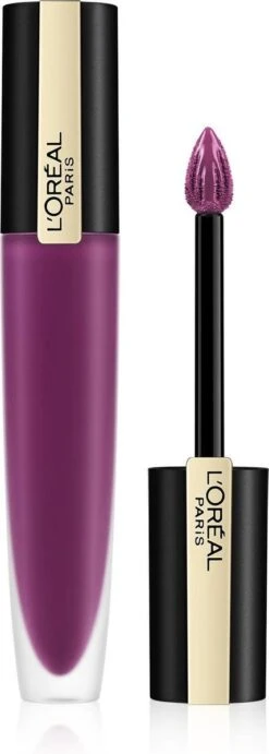 L'Oréal Paris Rouge Signature Lippenstift - 104 I Rebel - Paars - Matte Vloeibare Lipstick -Beste Lip Winkel 429x1200