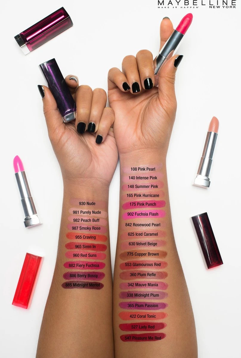 Maybelline Color Sensational - 965 Siren In Scarlett - Matte Rood - Lippenstift 7 Maybelline Color Sensational - 965 Siren In Scarlett - Matte Rood - Lippenstift - Afbeelding 5