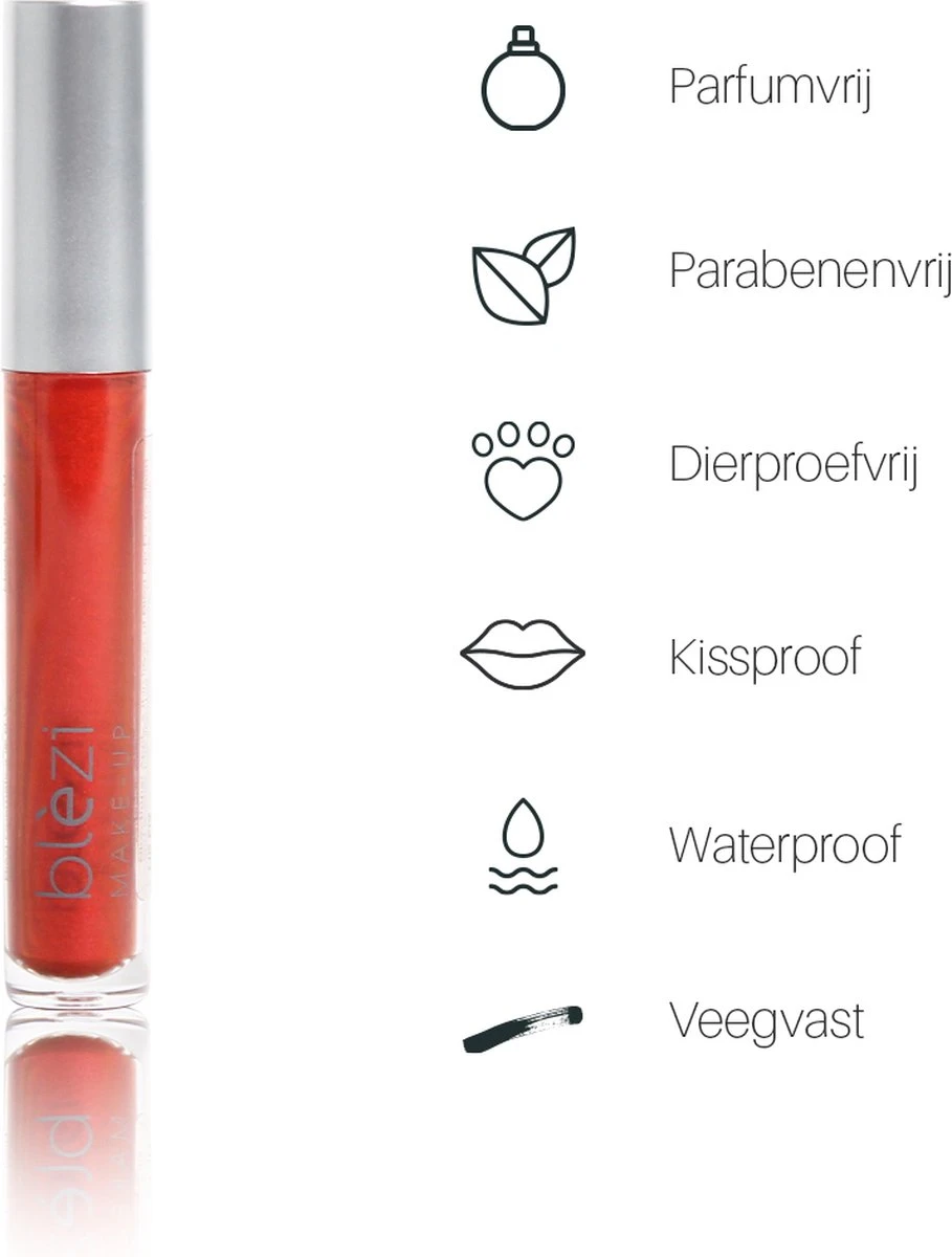 Blèzi® Lip Fix 95 Gracious Red - Lipstick - Lippenstift Langhoudend - Rood Bruin 7 Blèzi® Lip Fix 95 Gracious Red - Lipstick - Lippenstift Langhoudend - Rood Bruin - Afbeelding 5